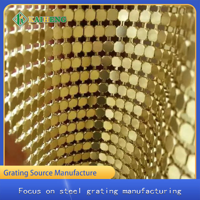 Fil décoratif Mesh Metal Aluminum Chain Curtain d'argent d'or