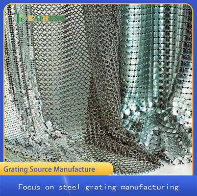 Fil décoratif Mesh Metal Aluminum Chain Curtain d'argent d'or